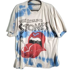 VINTAGE The Rolling Stones White Classic Tongue Crewneck T-Shirt Men's Large